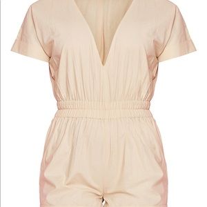 Stone plunge short sleeve romper